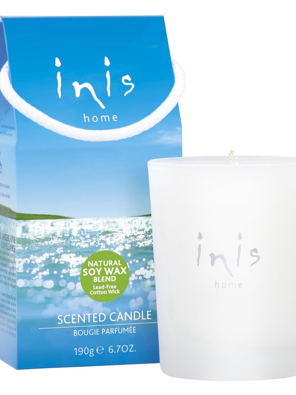 Inis The Energy of the Sea Ocean Fresh Soy Wax Candle in Frosted Glass Jar